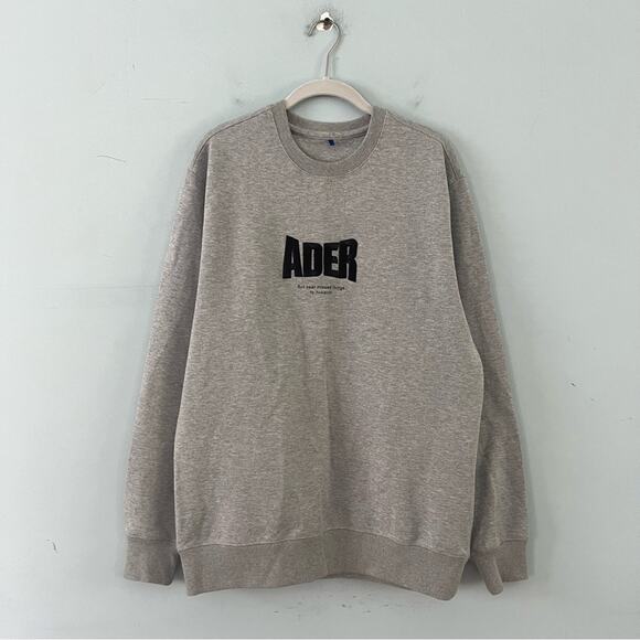 ADER Error OG Form Logo Embroidered Grey Crewneck Sweatshirt - Picture 2 of 6
